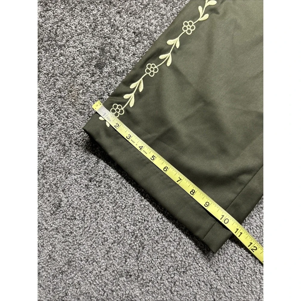 Sago Studio Elenor Pants Mens 33x29 Olive Green Embroidered Dress Pants